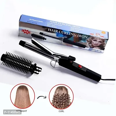 NHC-471B Hair Curling Iron Rod for Women For Home Use Instant Heat Styling Brush Motor Styling Tool Professional Hair Styling Instant Heat Technology (Black)-thumb2