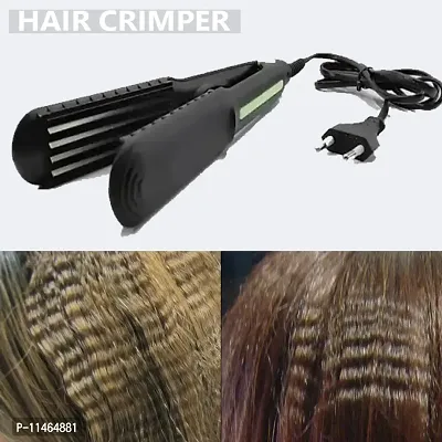 Professional Hair Crimper Beveled edge for Crimping, Styling and volumizing with Ceramic Technology for gentle and frizz-free Crimping Electric Hair Tool Model no. - Ak 8006. (MULTICOLOR)-thumb0