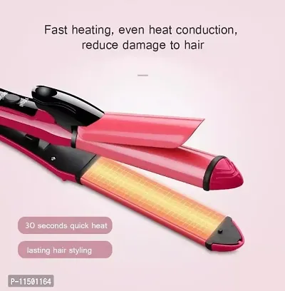 NHC 2009 2 in 1 Hair Straightener and Curler (Pink)(Straightenercurler for women  men)-thumb3