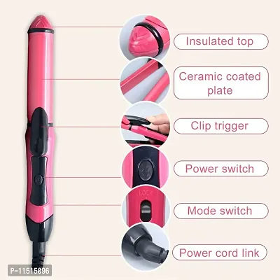 AZANIZ 2-in-1 Ceramic Plate Essential Combo Beauty Set of Hair Straightener and Plus Hair Curler for Women-thumb4