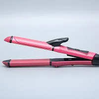 NH-2009 2 in 1 Hair Straightener and Curler, Pink-thumb1