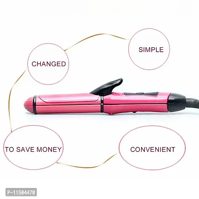 Nova 20009 2 in 1 Hair straightener and curler For Women and Men (PINK)-thumb3