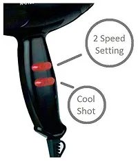 AZANIA Professional 6130 Hair Dryer for Men and Women with Styling Nozzle, 2 Speed 2 Heat Settings Cool Button, Concentrator, Diffuser with Detachable Filter (Red, 1800 Watt)-thumb1