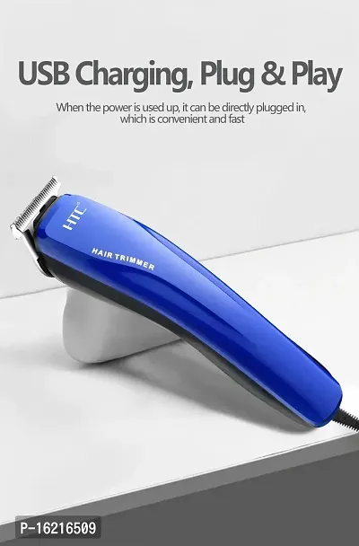 AZANIA Rechargeable Cordless Stainless Steel Blade Beard Trimmer, 45 Minutes Cordless Beard Trimmer And Hair Clipper With 4 User guide Brush Clip For Grooming (AT-528_Royal Blue)