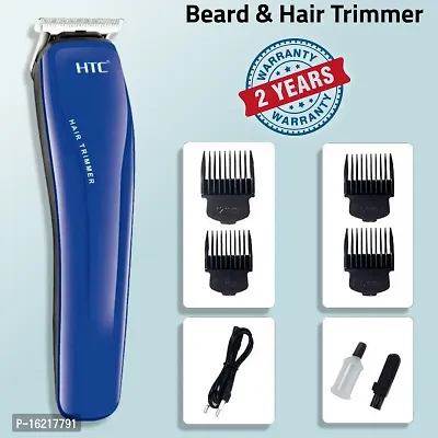 AZANIA Rechargeable Cordless Stainless Steel Blade Beard Trimmer, 45 Minutes Cordless Beard Trimmer And Hair Clipper With 4 User guide Brush Clip For Grooming (AT-528_Blue)