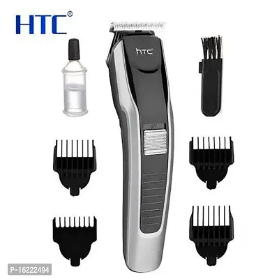 AZANIA AT-538 Rechargeable Hair Beard Trimmer for Men Trendy Styler HTC Trimmer Stainless Steel Sharp Blade Beard Shaver (Black)