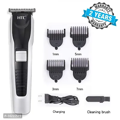 AZANIA AT-538 Rechargeable Hair Beard Trimmer for Men Trendy Styler HTC Trimmer Stainless Steel Sharp Blade Beard Shaver (Black)-thumb0