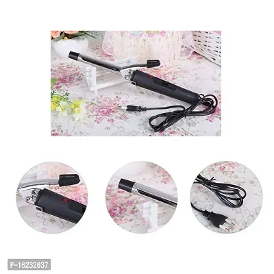 AZANIA NHC-471B Hair Curling Iron Rod for Women For Home Use Instant Heat Styling Brush Motor Styling Tool Professional Hair Styling Instant Heat Technology (Black)-thumb3