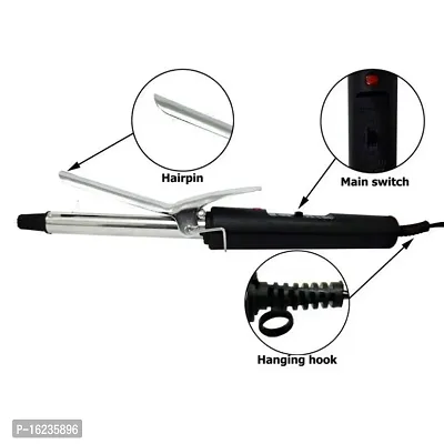 NHC-471B Hair Curling Iron Rod for Women For Home Use Instant Heat Styling Brush Motor Styling Tool Professional Hair Styling Instant Heat Technology (Black)-thumb2