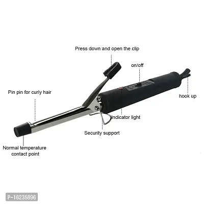 NHC-471B Hair Curling Iron Rod for Women For Home Use Instant Heat Styling Brush Motor Styling Tool Professional Hair Styling Instant Heat Technology (Black)-thumb4