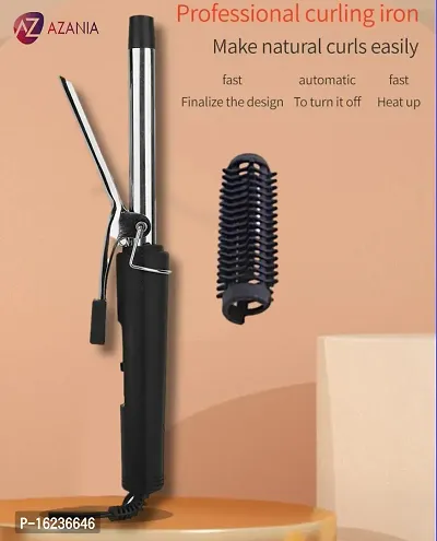 AZANIA NHC-471B Hair Curling Iron Rod for Home Use Instant Heat Styling Brush Styling Tool (black)