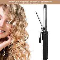 AZANIA NHC-471B Hair Curling Iron Rod for Home Use Instant Heat Styling Brush Styling Tool (black)-thumb1