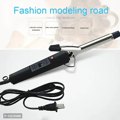 AZANIA NHC-471B Hair Curling Iron Rod for Women For Home Use Instant Heat Styling Brush Motor Styling Tool Professional Hair Styling Instant Heat Technology (Black)