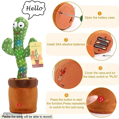 AZANIA Toys Talking Cactus Baby Toys for Kids Dancing Cactus Toys Can Sing Wriggle  Singing Recording Repeat What You Say Funny Education Toys for Children Playing Home Decor Items for Kids-thumb4