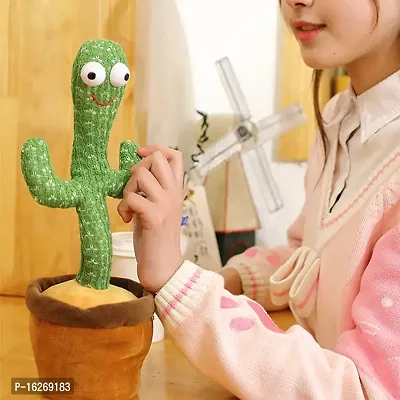 Dancing Cactus Talking Toy, Cactus Plush Rechargeable Toy, Wriggle  Singing Recording Repeat What You Say Funny Education Toys for Babies Children Playing, Home Decorate (Cactus Toy)-thumb0