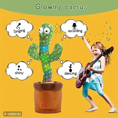 Dancing Cactus Talking Toy, Cactus Plush Rechargeable Toy, Wriggle  Singing Recording Repeat What You Say Funny Education Toys for Babies Children Playing, Home Decorate (Cactus Toy)-thumb5