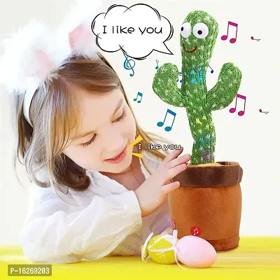 Dancing Cactus Talking Toy, Cactus Plush Rechargeable Toy, Wriggle  Singing Recording Repeat What You Say Funny Education Toys for Babies Children Playing, Home Decorate (Cactus Toy)-thumb0