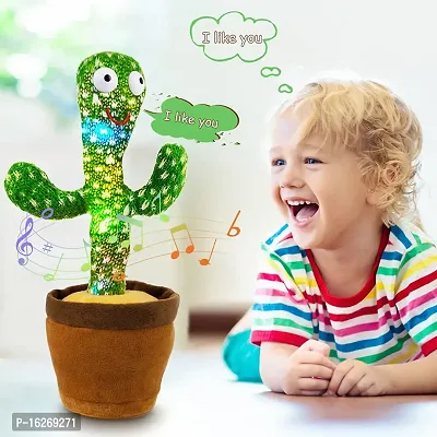 Dancing Cactus Talking Toy Kids Children Plush Electronic Toys Baby Singing Wriggle Voice Recording Repeats What You Say LED Lights sit-to-Stand Ultimate (TOY2201)-thumb0