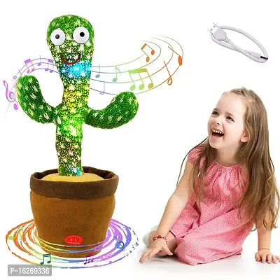 Dancing Cactus Talking Toy, Cactus Plush Rechargeable Toy, Wriggle  Singing Recording Repeat What You Say Funny Education Toys for Babies Children Playing, Home Decorate (Cactus Toy)-thumb0