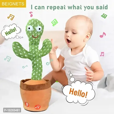 Dancing Cactus Talking Toy Kids Children Plush Electronic Toys Baby Singing Wriggle Voice Recording Repeats What You Say LED Lights sit-to-Stand Ultimate (TOY2201)