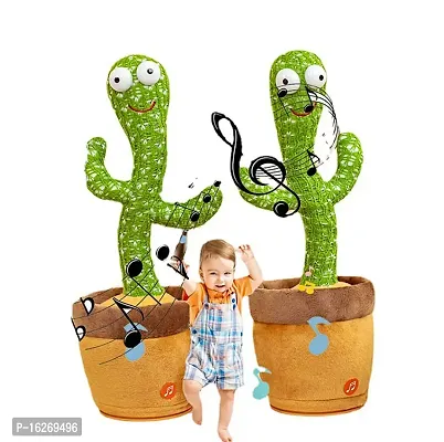 AZANIA Dancing Cactus Talking Toy Kids Children Plush Electronic Toys Baby Singing Wriggle Voice Recording Repeats What You Say LED Lights sit-to-Stand Ultimate (TOY2201)