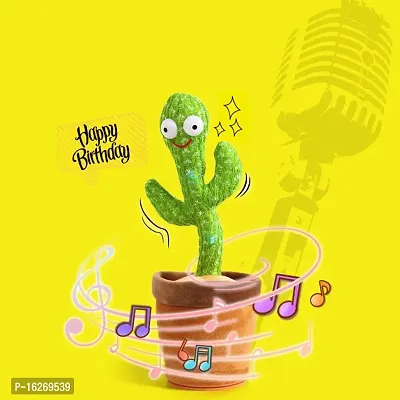 Dancing Cactus Talking Toy Kids Children Plush Electronic Toys Baby Singing Wriggle Voice Recording Repeats What You Say LED Lights sit-to-Stand Ultimate (TOY2201)-thumb0