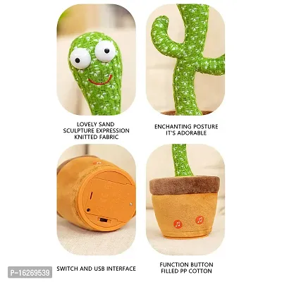 Dancing Cactus Talking Toy Kids Children Plush Electronic Toys Baby Singing Wriggle Voice Recording Repeats What You Say LED Lights sit-to-Stand Ultimate (TOY2201)-thumb4