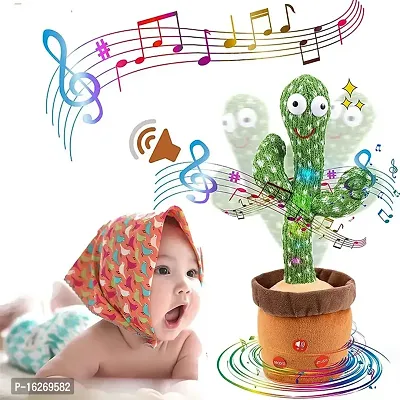 Dancing Cactus Talking Toy Kids Children Plush Electronic Toys Baby Singing Wriggle Voice Recording Repeats What You Say LED Lights sit-to-Stand Ultimate (TOY2201)-thumb0