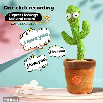 Dancing Cactus Talking Toy, Cactus Plush Rechargeable Toy, Wriggle  Singing Recording Repeat What You Say Funny Education Toys for Babies Children Playing, Home Decorate (Cactus Toy)-thumb0