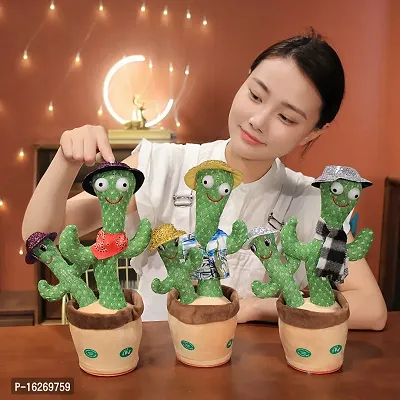 Dancing Cactus Talking Toy, Cactus Plush Rechargeable Toy, Wriggle  Singing Recording Repeat What You Say Funny Education Toys for Babies Children Playing, Home Decorate (Cactus Toy)PACK OF 1