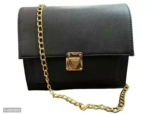 Stylish Black Leather Sling Bags For Women