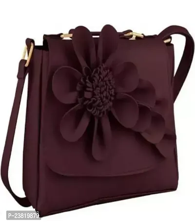 Stylish Maroon Leather Sling Bags For Women-thumb0