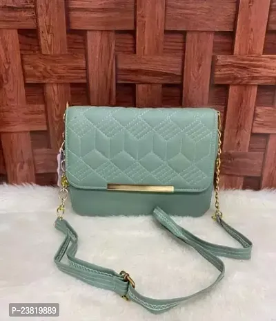 Stylish Green Leather Sling Bags For Women