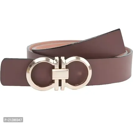 Boys Artificial Leather Belt For Casual, Formal and Party wear Golden Buckle Brown Belt Fit Upto 28-42 waist-thumb3