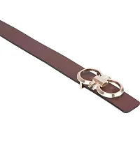 Boys Artificial Leather Belt For Casual, Formal and Party wear Golden Buckle Brown Belt Fit Upto 28-42 waist-thumb3