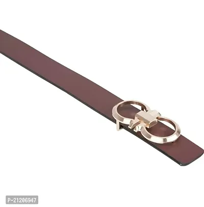 Boys Artificial Leather Belt For Casual, Formal and Party wear Golden Buckle Brown Belt Fit Upto 28-42 waist-thumb4
