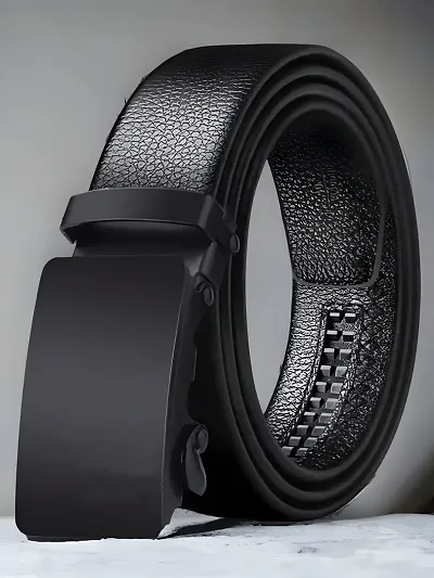 ESSTAIN Men's PU Leather Black Autolock Grip Belt