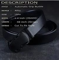 Men's and Boy's Artificial Leather Belt For Casual, Formal and Party wear Auto Lock Black Buckle Belt, Fit Up to 28-44 waist-thumb3