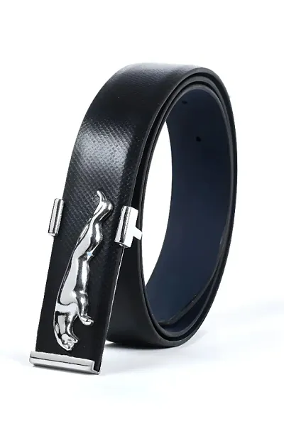 Premium Belt with Jaguar Logo Buckle - Designer Dressy Fashion Accessory