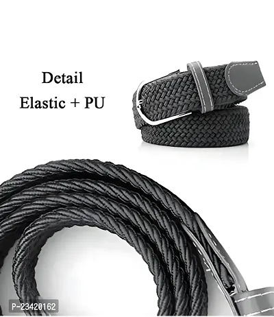FITKNOT Mens Casual/Formal Canvas Braided Elastic/Stretchable Expandable Women Belt, Fit Up to 38Inch Waist Size-thumb2
