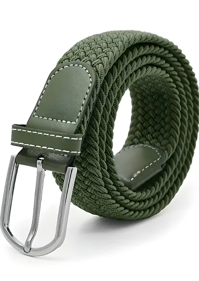 FITKNOT Mens Casual/Formal Canvas Braided Elastic/Stretchable Expandable Women Belt, Fit Up to 38Inch Waist Size