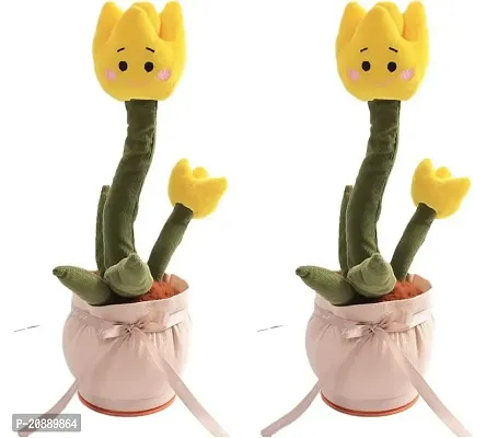 Dancing Cactus Talking Toy, Cactus Plush Rechargeable Toy, Wriggle and Singing Recording Repeat What You Say Funny Education Toys for Babies Children Playing, Home Decorate Pack of 2