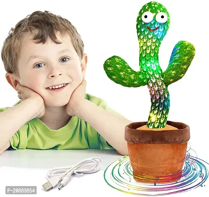 Dancing Cactus Talking Toy, Cactus Plush Rechargeable Toy, Wriggle and Singing Recording Repeat What You Say Funny Education Toys for Babies Children Playing, Home Decorate-thumb0