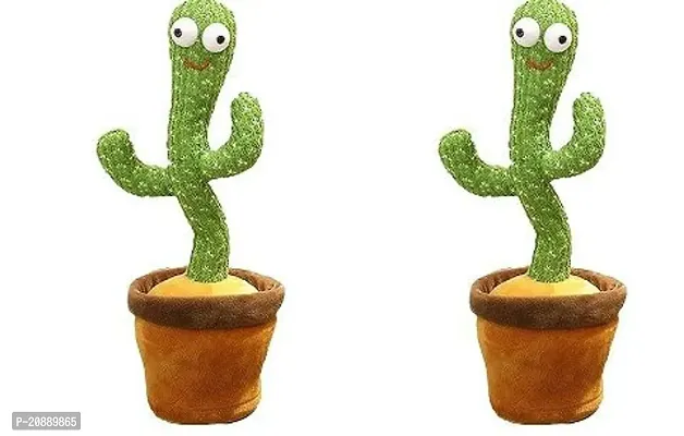 Dancing Cactus Talking Toy, Cactus Plush Rechargeable Toy, Wriggle and Singing Recording Repeat What You Say Funny Education Toys for Babies Children Playing, Home Decorate Pack of 2