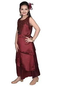 M.R.A Fashion Satin Gown Dress for Girls-thumb2