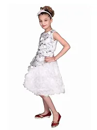 M.R.A Fashion Girls Net Frock Dress White (size: 34)-thumb1
