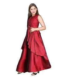 M.R.A Fashion Beautiful New Satin Anarkali Bridal Gown for Girls (5-6 Years, Red)-thumb2