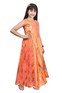 M.R.A Fashion Girls Rayon Digital Printed Anarkali Long Gown-thumb1