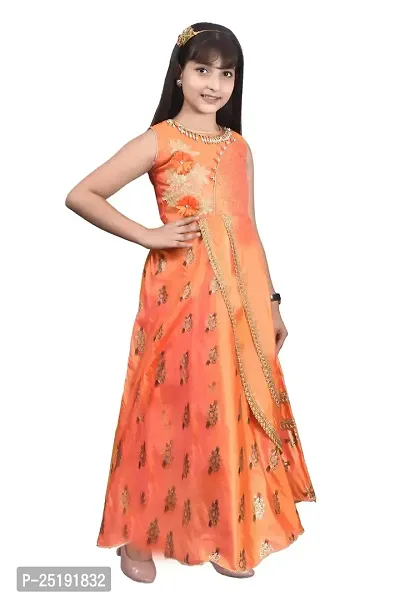 M.R.A Fashion Girls Rayon Digital Printed Anarkali Long Gown-thumb2