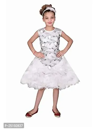 M.R.A Fashion Girls Net Frock Dress White (size: 34)-thumb0
